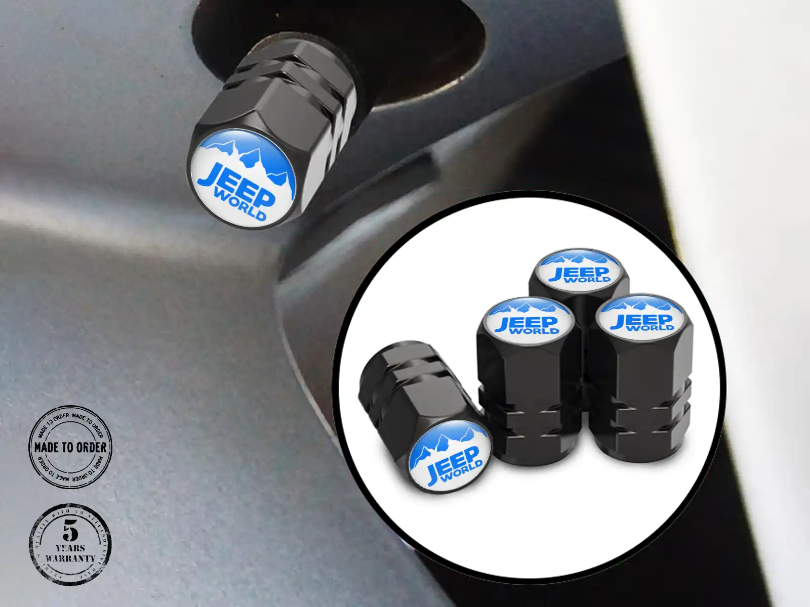 Jeep Covers Valve Roue Vélo Design Standard